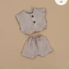 13" Doll Clothing | Andrea Short Set in Washed Linen - Nude>Minikane Hot