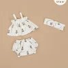 Doll Clothing | Emile & Ida, Mila Top & Bloomers with Headband in Terrycloth - Flowers>Minikane Best