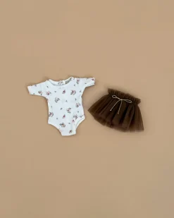 Doll Clothing | Josepha Set: Pink Flower Bodysuit & Brown Tutu>Minikane Outlet