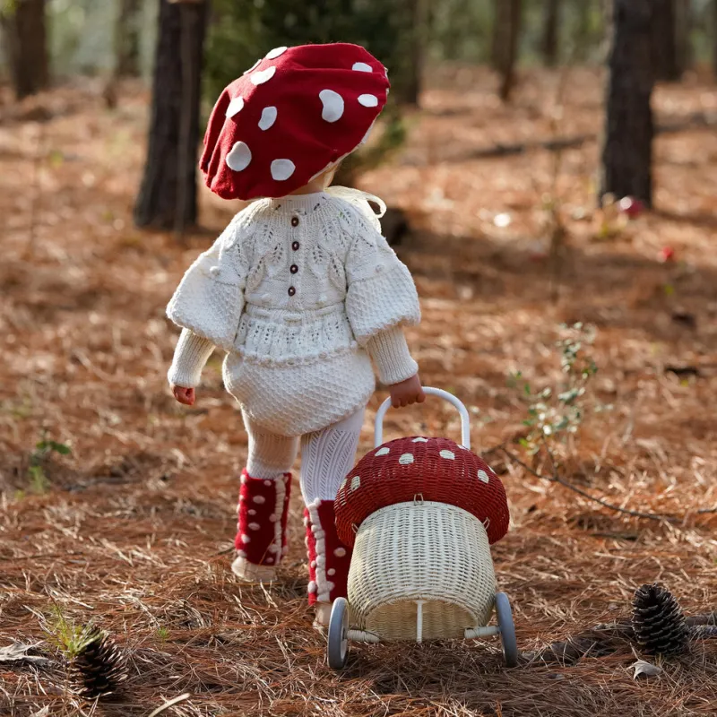 Rattan Mushroom Luggy - Red>Olli Ella New