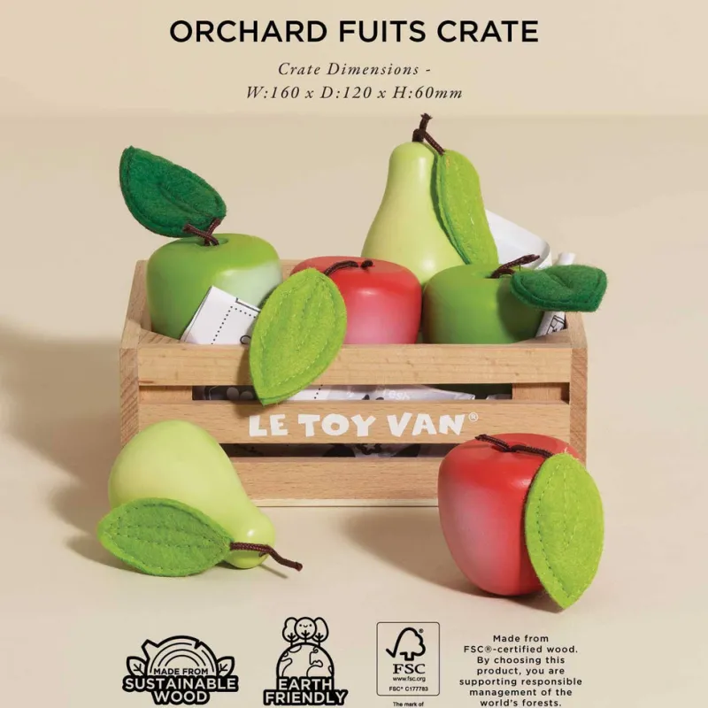 Orchard Fruits Wooden Market Crate>Le Toy Van, Inc. Outlet