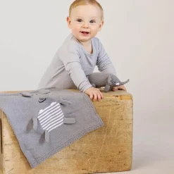 Organic Baby Lovey Blanket - Elephant><noscript><img width=