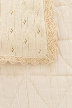 Organic Pointelle Cotton Knit Baby Blanket><noscript><img width=