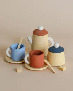 Handmade Wooden Tea Set><noscript><img width=