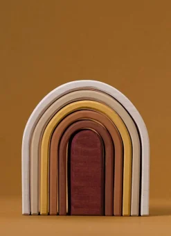 Handmade Wooden Oval Rainbow Stacker><noscript><img width=