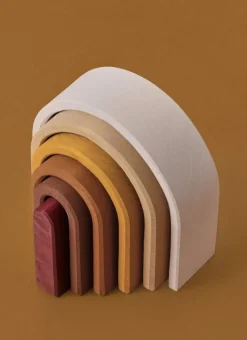 Handmade Wooden Oval Rainbow Stacker><noscript><img width=