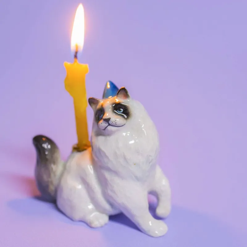 Ragdoll Cat Cake Topper>Camp Hollow Porcelain Animal Treasures Clearance