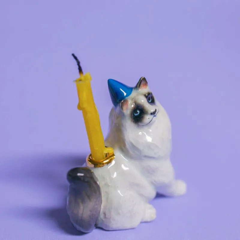 Ragdoll Cat Cake Topper>Camp Hollow Porcelain Animal Treasures Clearance