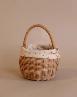 Rattan Berry Basket With Lining – Gumdrop>Olli Ella Outlet