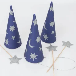 Set of 6 Wizard Party Hats & Wands - Final Sale><noscript><img width=