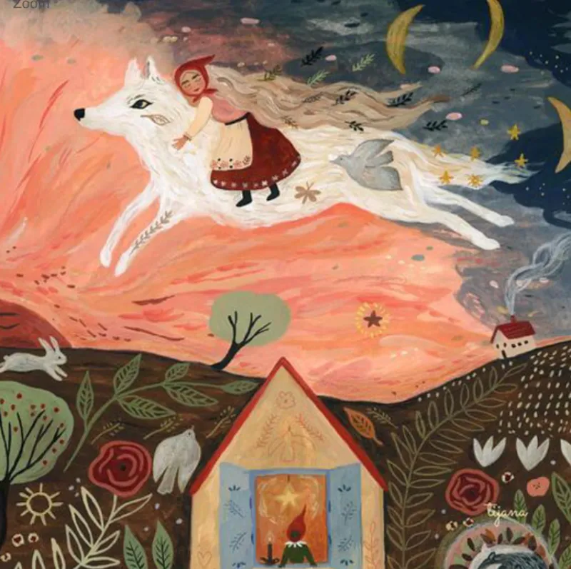 Silhouette Only - Girl and the Wolf Silhouette for Lamp>Toverlux Clearance