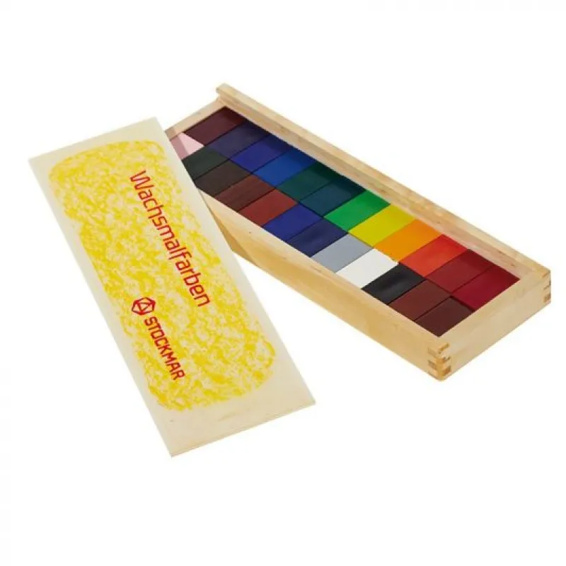 Wax Block Crayons Wooden Box - 24 Assorted>Stockmar Fashion