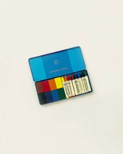 Wax Crayons Combo Standard Tin Case - 8 Blocks & 8 Sticks Assorted>Stockmar New