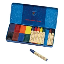 Wax Crayons Combo Standard Tin Case - 8 Blocks & 8 Sticks Assorted><noscript><img width=