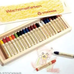 Wax Stick Crayons Wooden Box - 24 Assorted>Stockmar New
