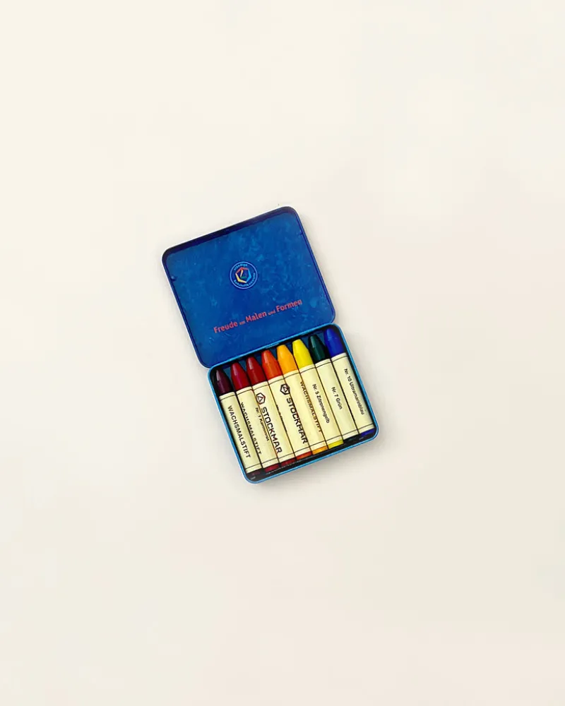 Wax Stick Crayons Waldorf Tin Case - 8 Assorted>Stockmar Fashion