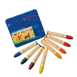 Wax Stick Crayons Waldorf Tin Case - 8 Assorted><noscript><img width=