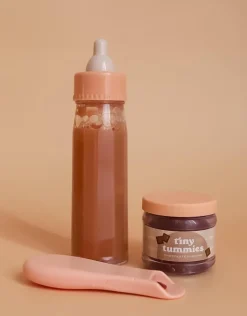 Tiny Tummies Puree and Milk Bottle set for doll - Chocolate>Tiny Harlow - North America New