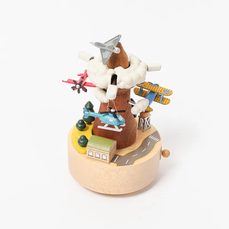 Wooden Airplane Music Box>Wooderful Life Outlet