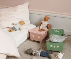 Wooden Bed for Teddy Dad - Dusty Green><noscript><img width=