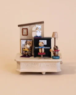 Wooden Cat Playing Piano Music Box>Wooderful Life Hot