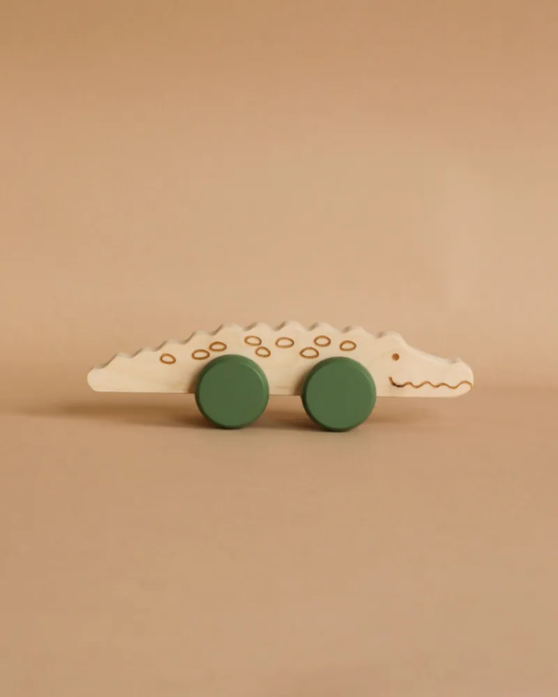 Wooden Crocodile Push Toy>Briki Vroom Vroom New