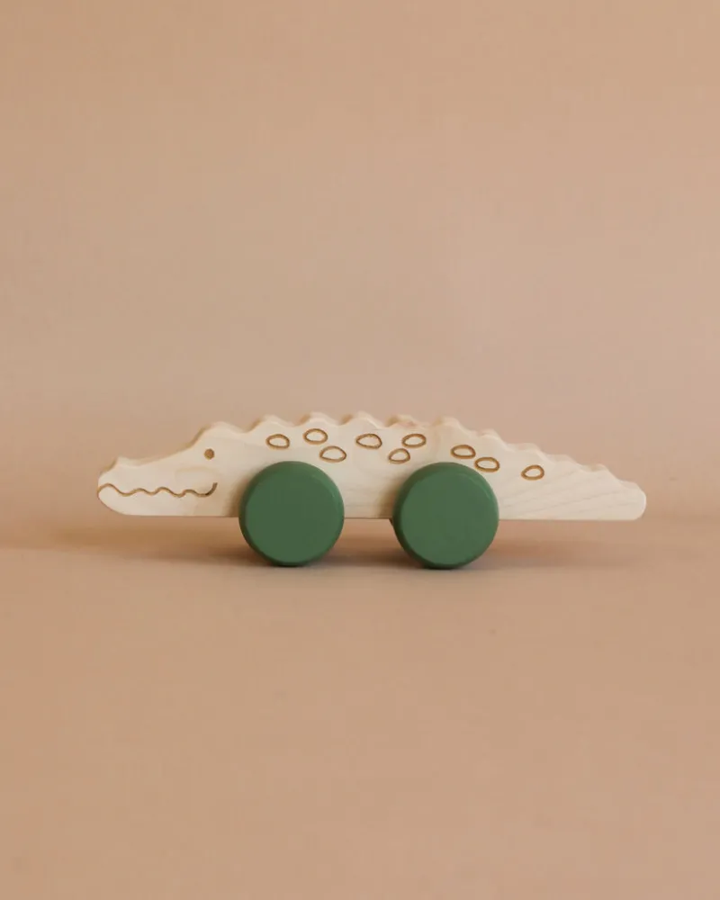Wooden Crocodile Push Toy>Briki Vroom Vroom New