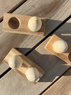 Wooden Egg Shakers with Stand><noscript><img width=