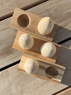 Wooden Egg Shakers with Stand><noscript><img width=