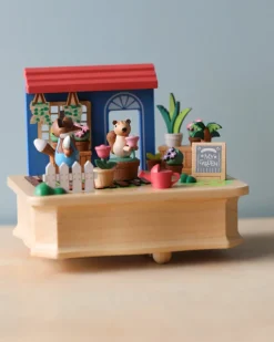 Wooden Fox Gardener Music Box><noscript><img width=