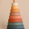 Wooden Pyramid Stacker - Green & Mustard>SABO concept Best