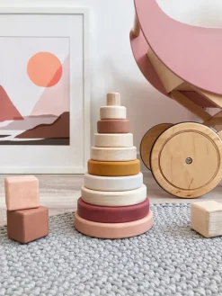 Wooden Pyramid Stacker - Pink>SABO concept New