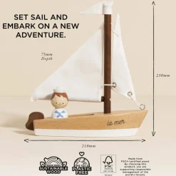 Wooden Sailing Boat & Captain><noscript><img width=