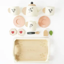 Wooden Tea Set & Tray><noscript><img width=