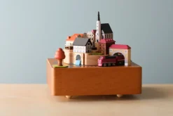 Wooden Train Music Box - European Town><noscript><img width=