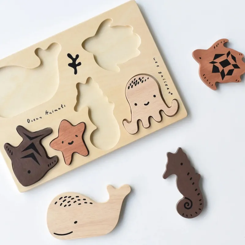 Wooden Tray Puzzle - Ocean Animals>Wee Gallery Sale