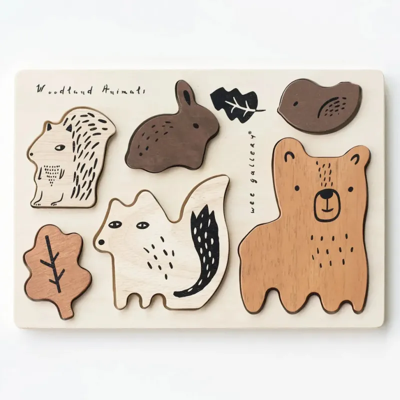 Wooden Tray Puzzle - Woodland Animals>Wee Gallery Fashion