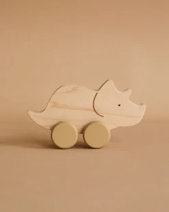 Wooden Triceratops Dinosaur Push Toy>Briki Vroom Vroom Hot